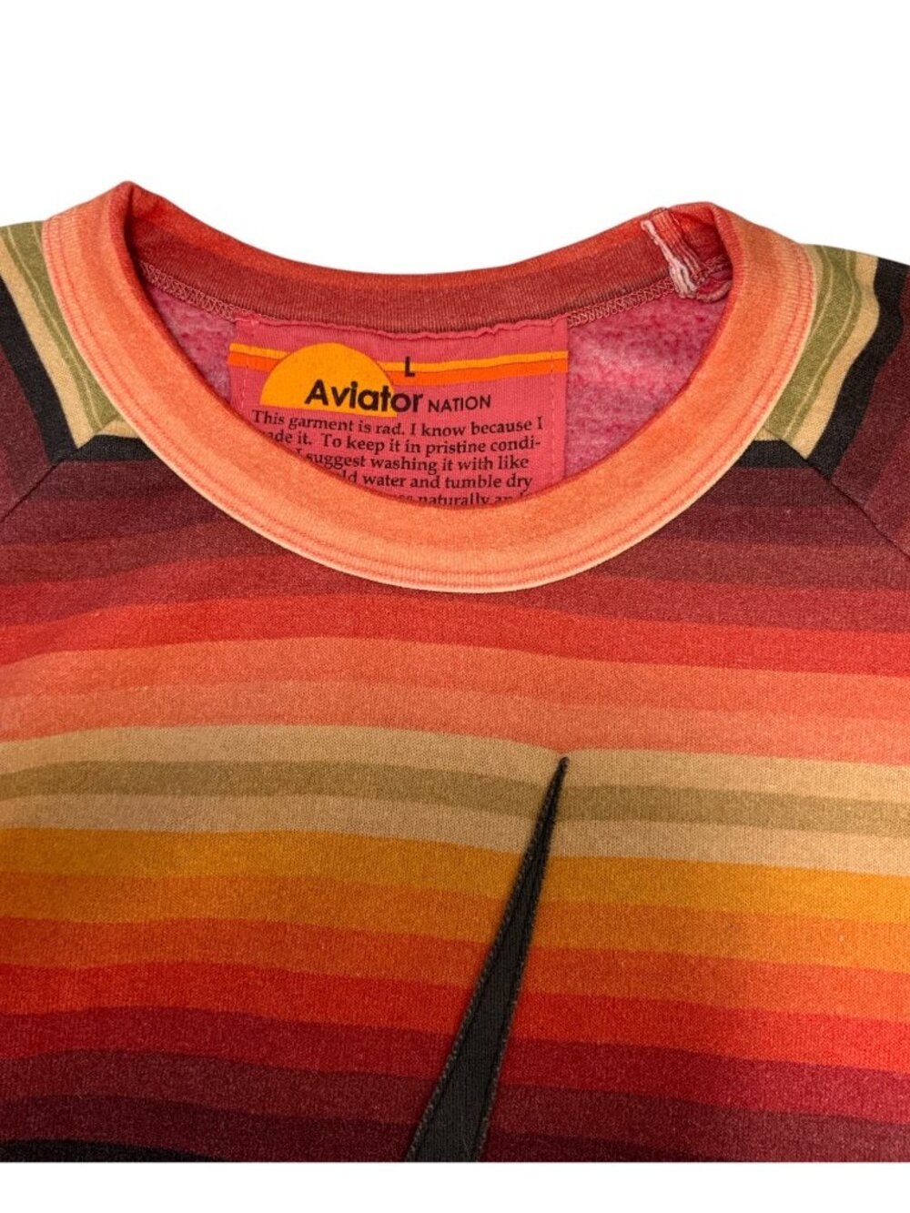 Aviator Nation Serape Bolt Stitch Sweatshirt L Striped Crewneck Long Sleeve - Picture 6 of 16